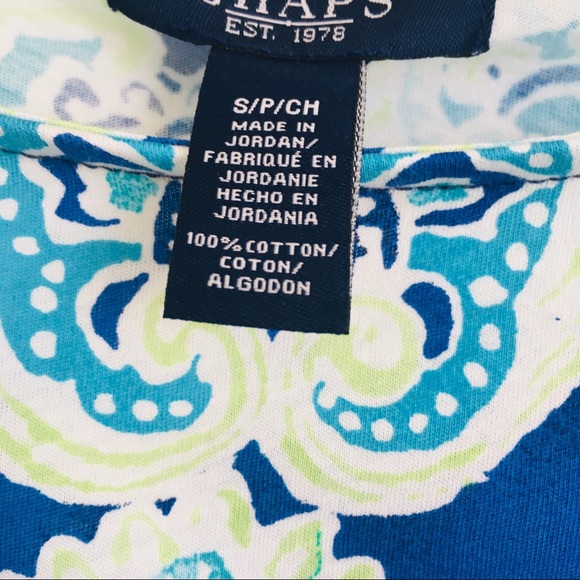 Chaps women’s cap sleeve blouse side strings small - Picture 3 of 7